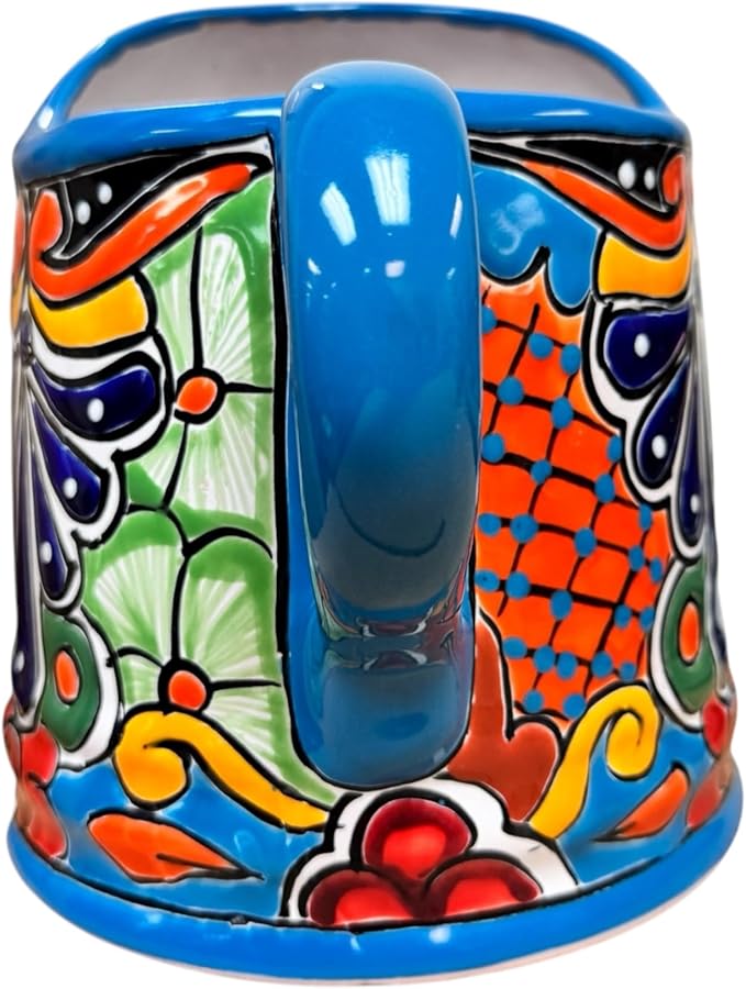 Talavera Watering Can Planter Large Flower Pot Large Mexican Pottery Folk Art Hand Painted Home Decor Garden Ceramic Handmade Multicolor 15" (Multi 3)-Ruum Studio Home