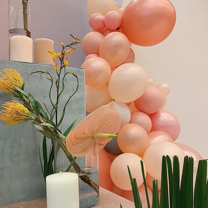 130pcs Coral Red Balloons Different Sizes 18" 12" 10" 5" Pastel Red Latex Balloon Garland Arch Kit for Birthday Baby Shower Graduation Wedding Valentine's Day Christmas Party Decorations-Ruum Studio Home