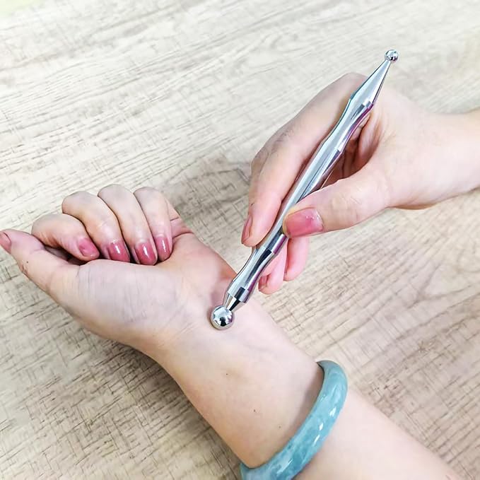BYYDDIY Stainless Steel Dual Head Facial Reflexology Tools,Body Point Probe Pen &Trigger Point Massager Tool for Deep Tissue (P-L)-Ruum Studio Home