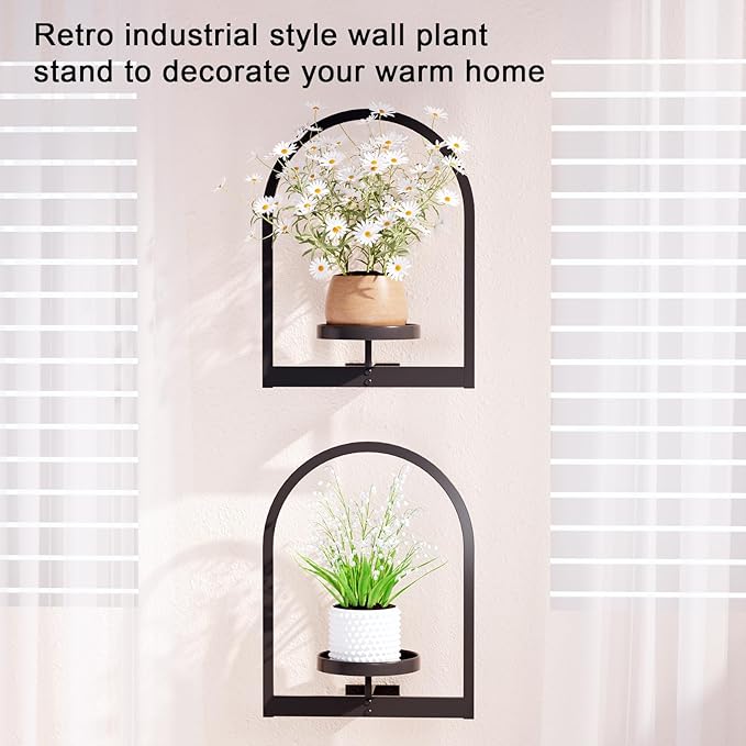 Wall Plant Holder, Wall Planter for Indoor Plants, Window Plant shelves for Multiple Plants Indoor Outdoor, Framed Plant Holder for Home Decor (3 Pack)-Ruum Studio Home