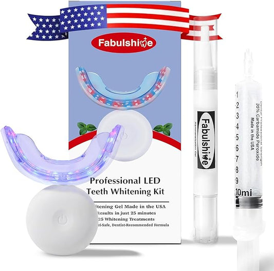 American Teeth Whitening Kit, Teeth Whitening Gel, Pen, Whitening Trays with Light, 25 Uses, Whiten Up to 8 Shades in 1 Week, 2025 Powerful Teeth Whitener-Ruum Studio Home