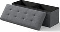 Storage Ottoman Bench, Folding Ottoman Foot Rest, 15 x 43 x 15 Inches, End of Bed Bench, Storage Chest, for Living Room, Bedroom, Hallway, Entryway, Holds up to 700 lb,Dark Gray-Ruum Studio Home