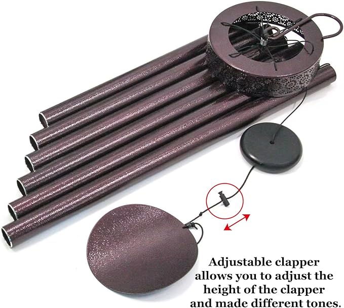 Large Wind Chimes with 6 Heavy Tubes for Outside Deep Tone - 48" Wind Chimes Outdoor Clearance, Deep Tone, Windchimes Outdoors, Memorial, Sympathy Gift, Garden Patio Yard, Home Decorate-Bronze-Ruum Studio Home