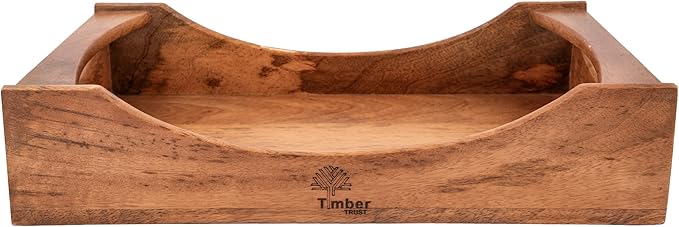 Wooden Serving Tray with Handles – Large 16"x10"x3.5" Mango Wood Decorative Rectangular Platter for Breakfast, Lunch, Dinner, Coffee & Tea – Ideal for Table, Lap, Couch, BBQ & Party Use-Ruum Studio Home