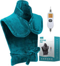 Ruqiji 26" x 35" Neck&Shoulder&Back Heating Pad with12 Temperature Settings, Pain Relief for Back/Neck/Shoulders/Menstrual Pain, Christmas Gifts for Women Men Mom Dad-Light Teal-Ruum Studio Home