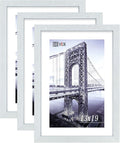 VCK Poster Frames 13x19 White 3 Pack, Solid Wood Picture Frames for Wall Mounting Hanging Art and Puzzle Frame-Ruum Studio Home