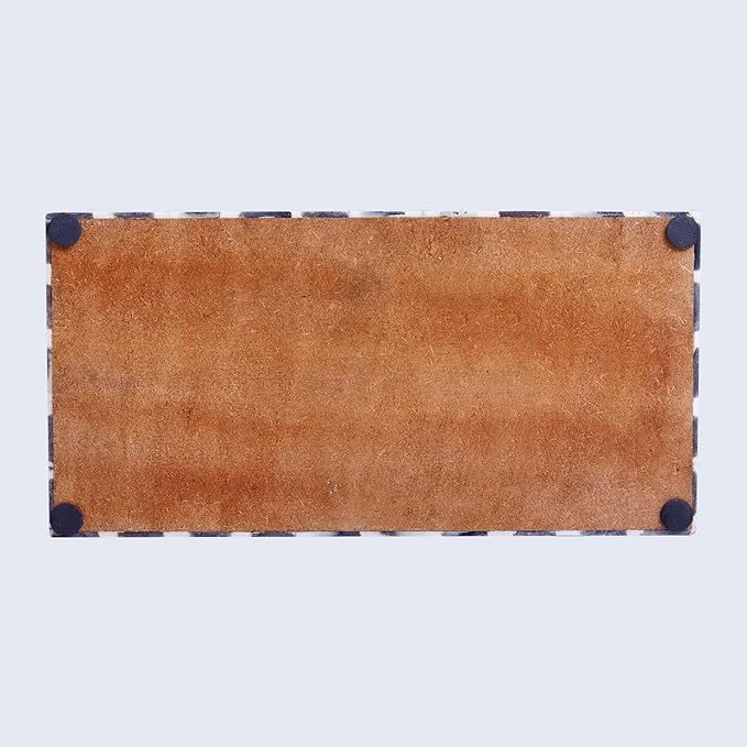 Handicrafts Home White Handmade Keepsake Organizer with Lid Decorative Storage Box- Star Pattern Collection Memories Holder for Jewelry, Photos & Cards- Home Decor Accents- Bone & Resin Inlay- 10x5x5-Ruum Studio Home