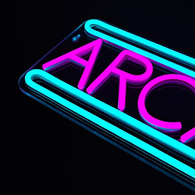 Arcade Neon Sign Arcade Neon Light for Wall Decor USB Powered Dimmable Arcade LED Neon Lights Sign for Game Room for Game Room Recreation Living Room Birthday Gift Man Cave Bedroom Decor-Ruum Studio Home