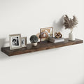 RICHFOCUS Elm Floating Shelves for Wall - 48" W x 9.3" D Rustic Solid Wood Shelves with Invisible Bracket, Wall-Mounted for Living Room, Bedroom, Kitchen Storage & Display, Set of 1, Walnut-Ruum Studio Home