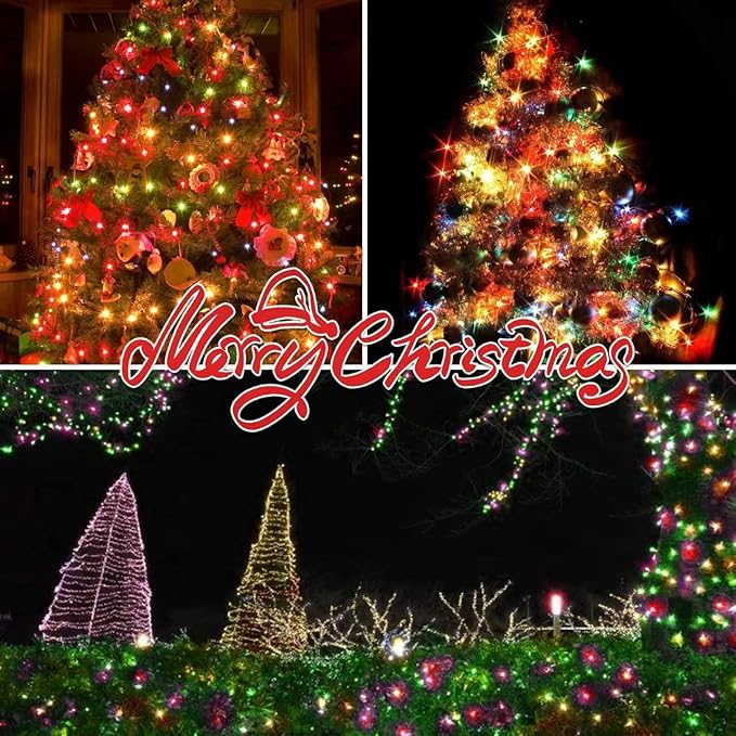 300LIGHTS(2*150L) MULTI Extra-Bright With End Connectors Christmas Decorative Lights 19.44m UL Certified Mini String Light Set Waterproof for Home Garden Holiday Tree Party Patio Decor Wedding-Ruum Studio Home