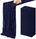 20 Pack Navy Blue Cheesecloth Table Runner 10FT Boho Fabric Rustic Cheese Cloth Table Runner for Wedding Bridal Shower Baby Shower Gauze Sheer Birthday Party Table Decorations 20 x 120 Inch Long-Ruum Studio Home