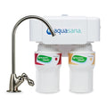 Aquasana Under Sink Water Filter System - Reduces PFAS, Lead, & Chlorine in Drinking Water - Under Counter Claryum Filtration for Kitchen - 2-Stage - Brushed Nickel Faucet - AQ-5200.55-Ruum Studio Home