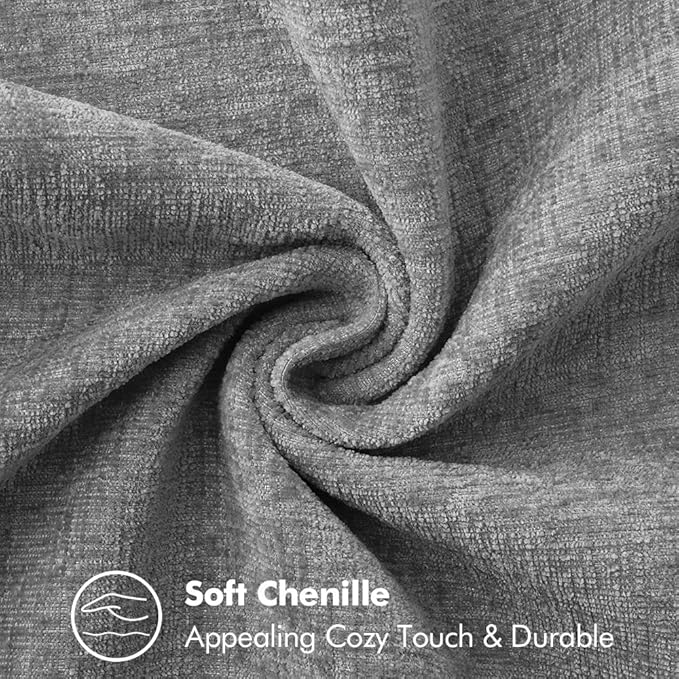 MIULEE Pack of 2 Couch Throw Pillow Covers 16x16 Inch Dark Gray Farmhouse Decorative Pillow Covers with Stitched Edge Soft Chenille Solid Dyed Spring Pillow Covers for Sofa Bed Living Room-Ruum Studio Home