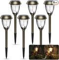 XMCOSY+ Solar Pathway Lights Outdoor, 10/25 LM in 2 Lighting Modes, Glass Stainless Steel Waterproof Outside Solar Powered Garden LED Lights for Yard Lawn Driveway Walkway Landscape Decor(Warm White)-Ruum Studio Home