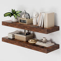 Heimlove 36 Inch Long Floating Shelf for Wall, 12" Deep Floating Shelves Wall Shelves for Bedroom Living Room Bedroom,Wall Mounted Shelves for Storage Book Decor, Set of 2, Rustic Brown-Ruum Studio Home