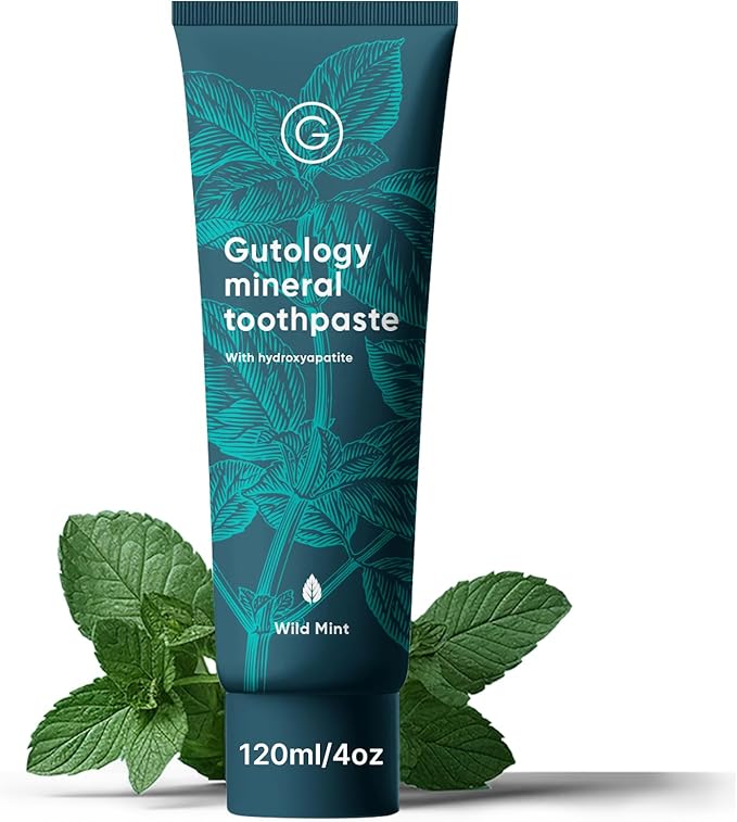 Natural Probiotic Hydroxyapatite Toothpaste Fluroide Free Toothpaste 120ml 4.2 Oz Remineralising Suitable for Adults & Children Helps Sensitive Teeth and Whitening Wild Mint Flavour-Ruum Studio Home