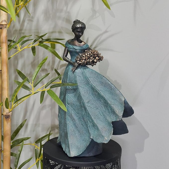 Guichifun Fairy Statue Collection Home Decoration - Leaf Angel Girls Resin Home Garden Patio Decor Memorial Gift for Mom Outside or Inside Outdoor Yard Decorations Figurines 7.5 x 4.5 x 11.5 Inch-Ruum Studio Home
