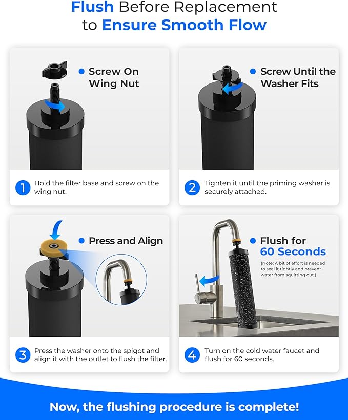 [New Upgraded Ultrafiltration] Waterdrop Black and Fluoride Water Filter, Replacement for Berkey® Black Purification Elements, Berkey® Gravity Water Filter System-Ruum Studio Home