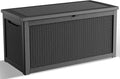 DRATO 260 Gallon Deck Box, Outdoor Large Waterproof Resin Storage Box with Lockable Lid for Patio Cushions, Gardening Tools, Sports Equipment, Black-Ruum Studio Home