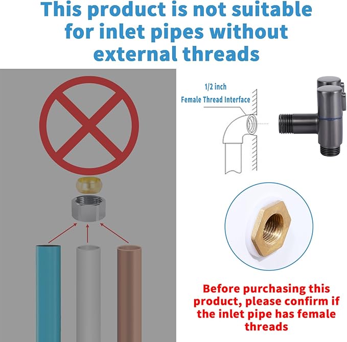 MLD Handheld Toilet Bidet Sprayer, Toilet Faucet Handheld Bidet Sprayers, Hand Shower Toilet Hose Sprayer Attachment for Water Spray and Cloth Diaper Wash (Grey)-Ruum Studio Home