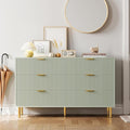 GAOMON 6 Drawer Dresser, Wood Chest of Drawers Organizer Storage with Gold Handle, Large Storage Cabinet, Modern Design Dresser for Bedroom, Living Room, Closet, Hallway, Entryway, Green-Ruum Studio Home