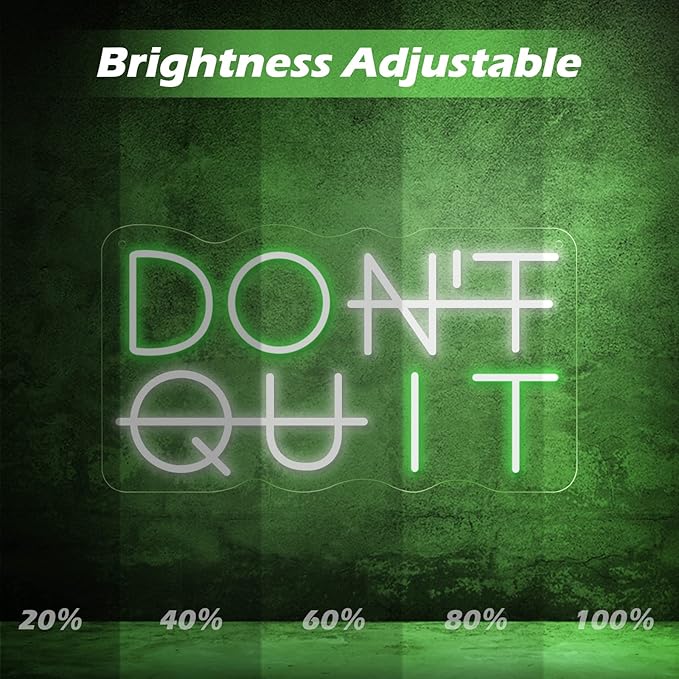 Don't Quit LED Neon Sign for Wall Decor, DO IT Neon Lights Party Decorations, USB Powered Switch LED Lights Adjustable for Office, Gym, Man Cave, Gamer Room Decor-Ruum Studio Home
