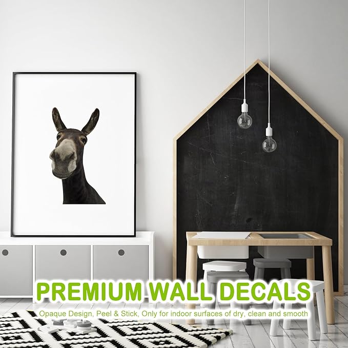Funny Donkey Wall Decals - Peel and Stick Cute Window Stickers, Removable Vinyl Farmhouse Decor, Weird Gifts for Friends-Ruum Studio Home