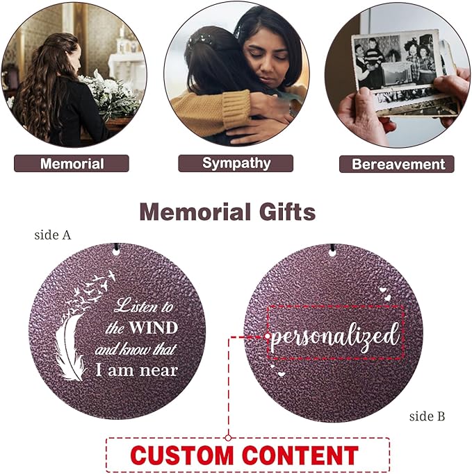 ASTARIN 36" Large Deep Tone Personalized Sympathy Wind Chimes, Memorial Wind Chime for Loss of Mother Father Loved One, Angel's Feather Bereavement Gifts Decor Outdoor Patio Garden(Produced in USA)-Ruum Studio Home