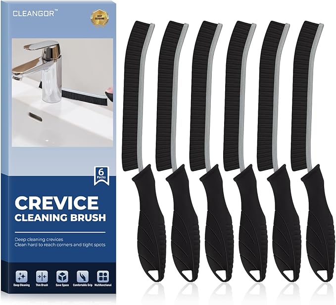 Crevice Cleaning Brushes, Cleaner Scrub Brush Tool for Hard to Reach Tight Space, Home Essentials, Cleaning Supplies for Shower, Bathroom, Kitchen, Toilet, Window-Ruum Studio Home