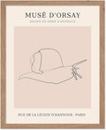 Poster Master Vintage Poster - Retro One Line Snail Drawing Print - Snail Line Art - Minimal Gift for Men, Women, Animal Lover - Abstract Wall Decor for Home, Office, 8x10 Beige Framed-Ruum Studio Home
