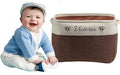 Generic Personalized Kids' Storage Box - Brown, Customizable, Soft & Durable Cotton & Linen, Foldable, 14x9x1 inches-Ruum Studio Home
