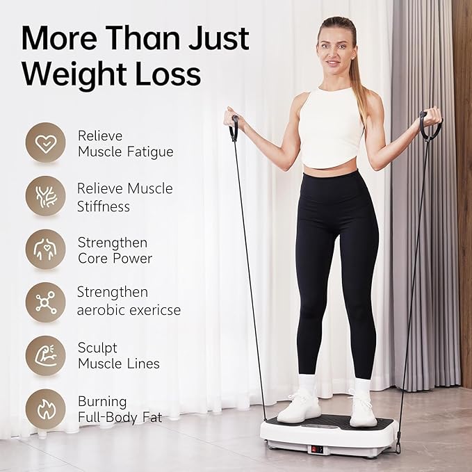 YAMO Vibration Plate Exercise Machine, Vibrating Plate for Lymphatic Drainage & Weight Loss, 350lbs Capacity Whole Body Shaking Workout Fitness Platform-Ruum Studio Home