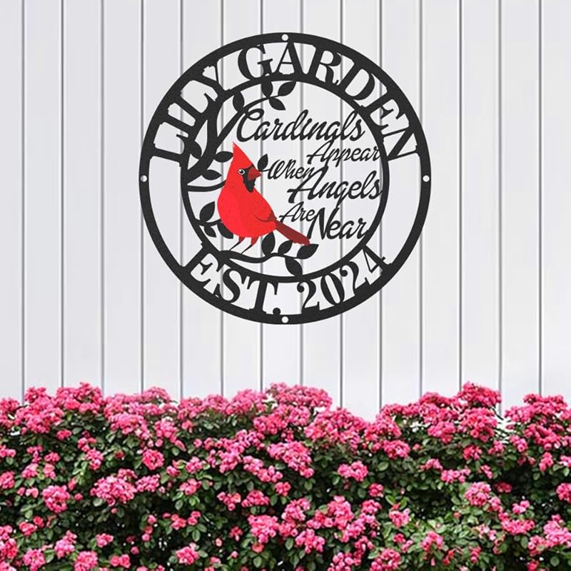 Personalized Name Garden Cardinal Metal Signs, Custom Family Name Yard Decor for Outdoor Outside, Cardinal Lawn Patio Stake Gardening Enthusiasts Grandmothers Gift-Ruum Studio Home