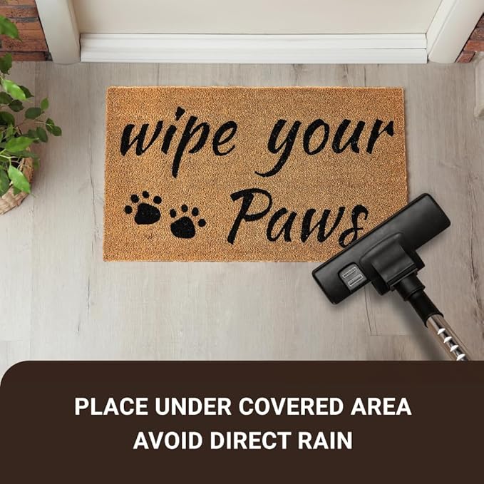KANKUN Coco Coir Door Mat with Heavy Duty Backing, Welcome Doormat (17" x 30"), Doormat Entrance (Wipe Your Paws)-Ruum Studio Home