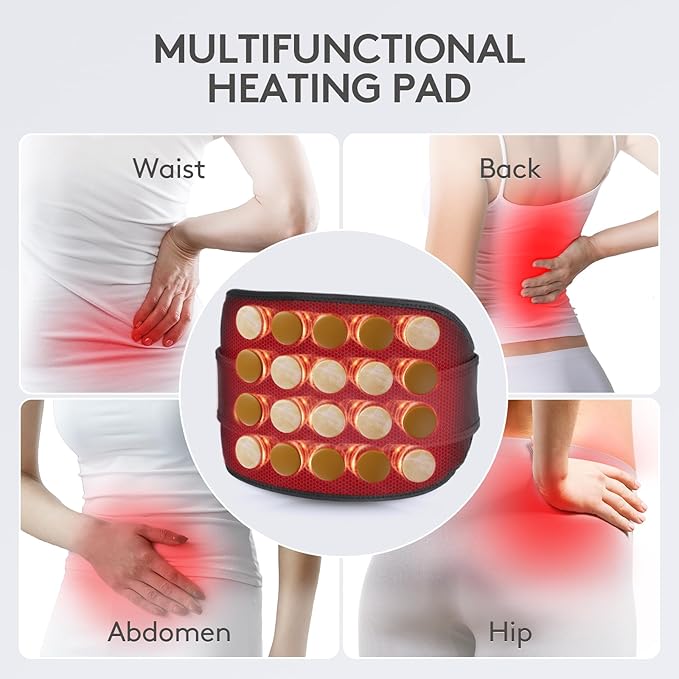 UTK Heating Pad for Back Pain Relief, Far Infrared Heating Pads with 20 Natural Jade Stones, Heating Fast, Hot Enough, Auto Shut Off, Smart Controller, 55'' Large Size Heat Pad for Back-Ruum Studio Home