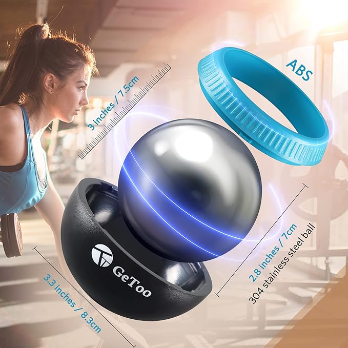 Cryosphere Cold Massage Roller Ball - 2.8 Inch Ice Massage Ball for Deep Tissue, 6 Hours Cold Therapy, Detachable Rolling Ball, Blue and Black-Ruum Studio Home