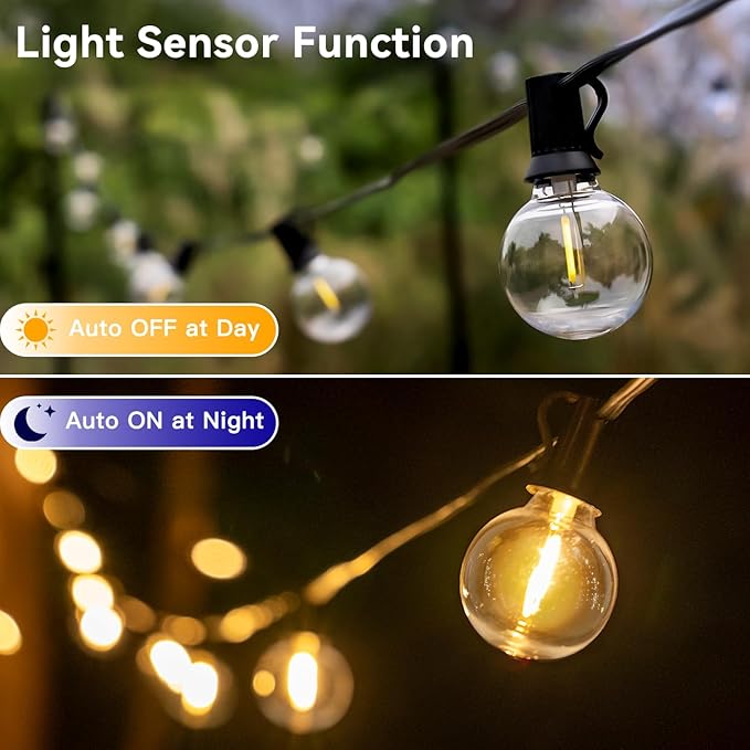 Outdoor String Lights 150FT with Remote Dimmer, G40 Globe LED Patio Lights with 75 Edison Plastic Bulbs(4 Spare), Waterproof Connectable Hanging Lights for Backyard Porch Balcony Yard Deck Party Decor-Ruum Studio Home
