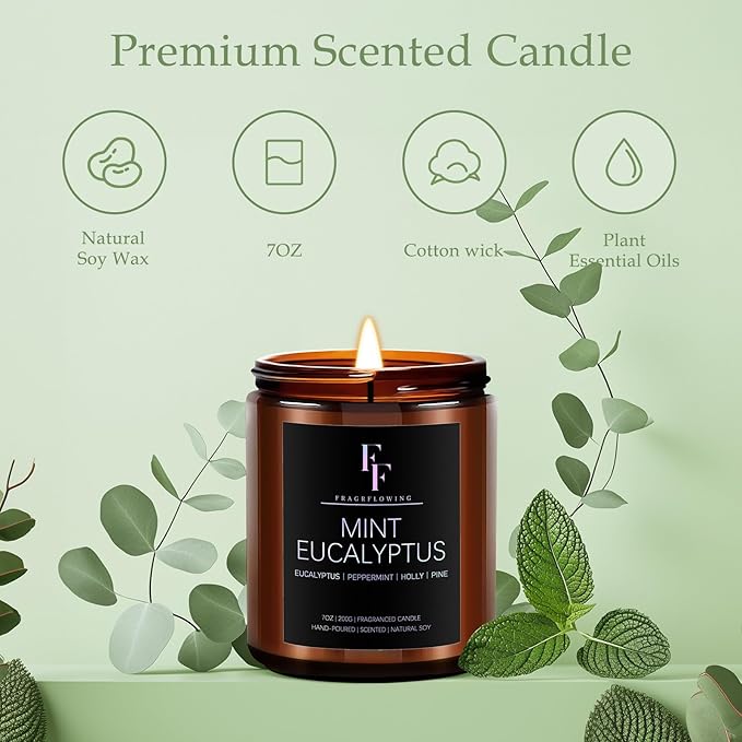 Scented Candles Set, Candles for Home Scented Soy Wax Candles, 4 Pack 28 Oz Aromatherapy Candles Gift Set for Women Men (Sage/Vanilla/Mint/Sandalwood)-Ruum Studio Home