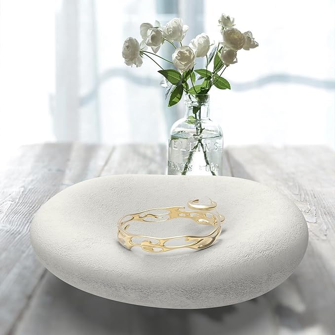 6.3 Inch Concrete Bowl, Modern Decorative Home Decor, Jewelry Tray, Asymmetrical Concrete Organic Bowl, Minimalist Tray-Ruum Studio Home