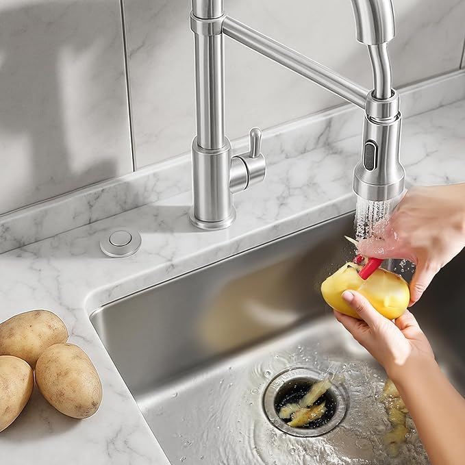 VEVOR Garbage Disposal Air Switch Kit, 3.5" Long Sink Top Air Switch for Food Waste Disposal, Brushed Silver Stainless Steel ON/OFF Air Push Button for Granite, Marble, and Quartz Countertops-Ruum Studio Home
