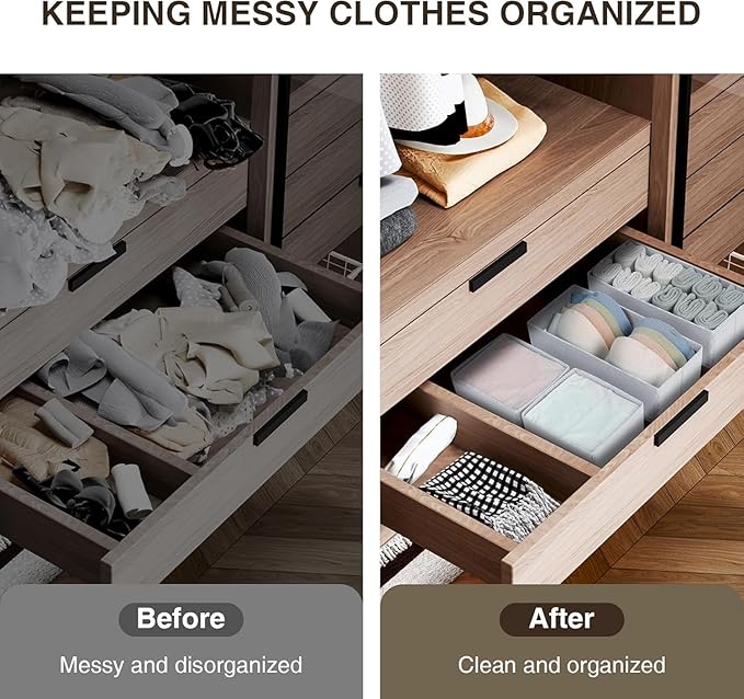 DIMJ Drawer Organizer Clothes 18 Pack - Foldable Baby Organizers and Storage & Dresser Organizer for Bedroom, Closet - Nursery Organization Dresser Dividers for underwear, Sock,Bra, Belt, Tie, White-Ruum Studio Home