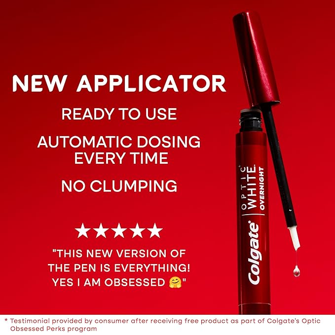 Colgate Optic White Overnight Teeth Whitening Pen, Teeth Stain Remover to Whiten Teeth, 35 Nightly Treatments, 0.08 Fl Oz-Ruum Studio Home