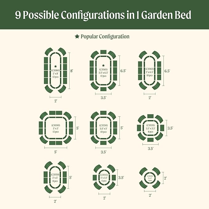 Vego garden 32" Extra Tall Raised Garden Bed Kits, 9 in 1 Modular Raised Planter Box for Vegetables Flowers Fruits Oval Metal Raised Garden Bed, Sunlit Oak-Ruum Studio Home