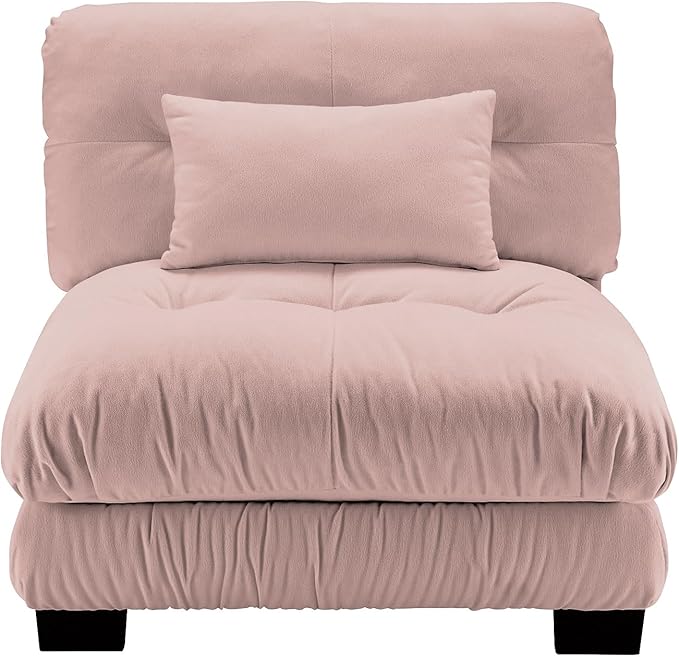 Armless Sofa W/1 Pillow - Pink-Ruum Studio Home