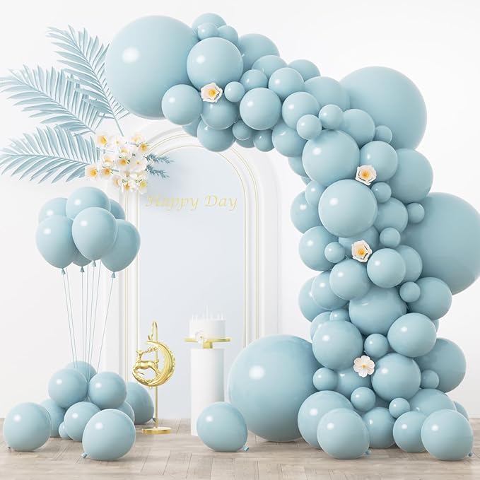 130pcs Pale Aqua Balloons Different Sizes 18" 12" 10" 5" Aqua Blue Latex Balloon Garland Arch Kit for Birthday Baby Shower Graduation Wedding Gender Reveal Anniversary Party Decorations-Ruum Studio Home