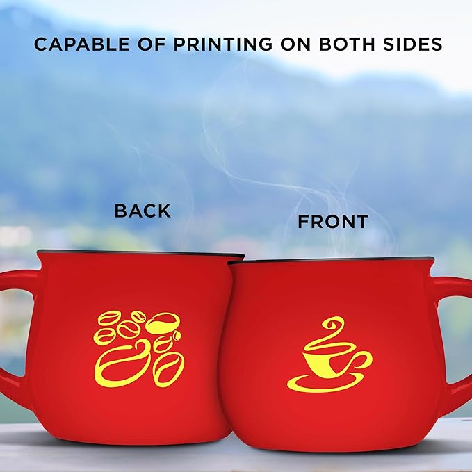 Custom Glazed Campfire Coffee Mugs 12 oz. Set of 100, Personalized Bulk Pack - Perfect for Coffee, Tea, Espresso, Hot Cocoa, Other Beverages - Red-Ruum Studio Home
