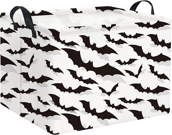 HIYAGON Rectangular Batman Basket Kids Storage Basket Kids Baby Nursery Basket for Boys Bat Room Decor Cute Toy Storage Organizer Bins Bedroom(Bats)-Ruum Studio Home