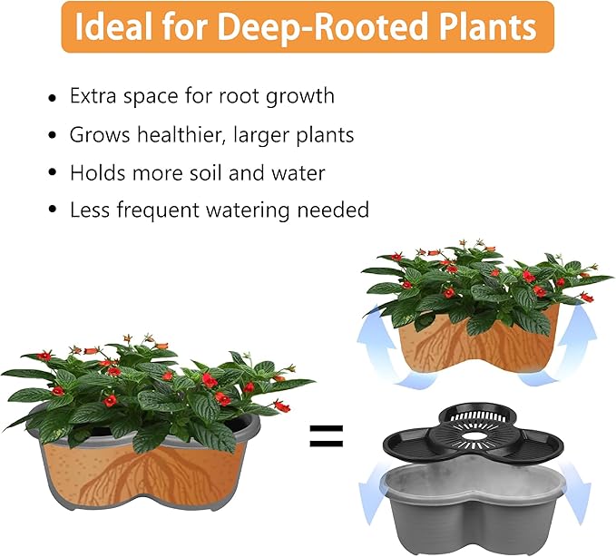VECELO 5 Tier Vertical Garden Planter, Self Watering Stackable Planters with Wheels for Strawberries, Herbs, Flowers, Vegetables, Dark Gray-Ruum Studio Home