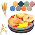 10 Pcs Unbreakable Divided Plates for Kids Adults, 9 Inch Round Portion Control Plate, 3 Compartment Plates with Dividers, Lightweight Reusable Dinnerware Portion Control Plastic, Dishwasher Safe-Ruum Studio Home