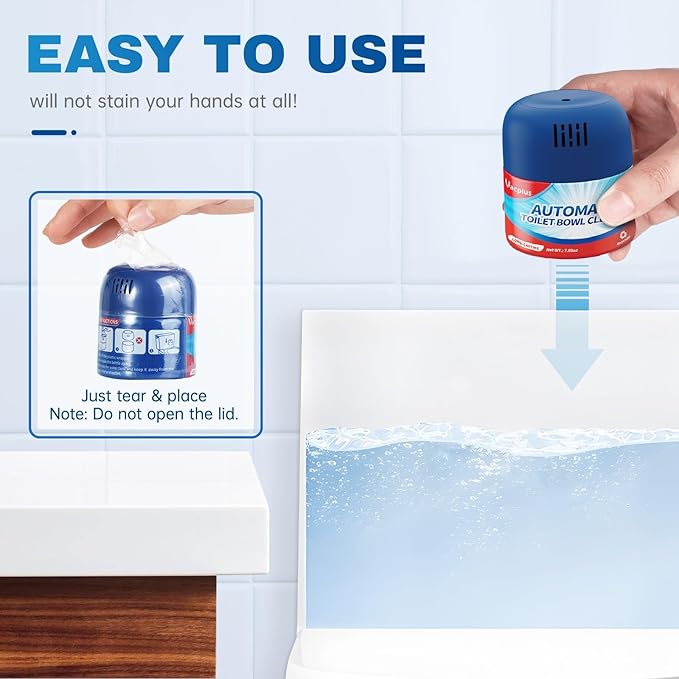 Vacplus Toilet Bowl Cleaners - 6 Pack, Krazy Clean Automatic Long-Lasting Toilet Cleaner Bottles, Easy-to-Use & Powerful Cleaning-Ruum Studio Home